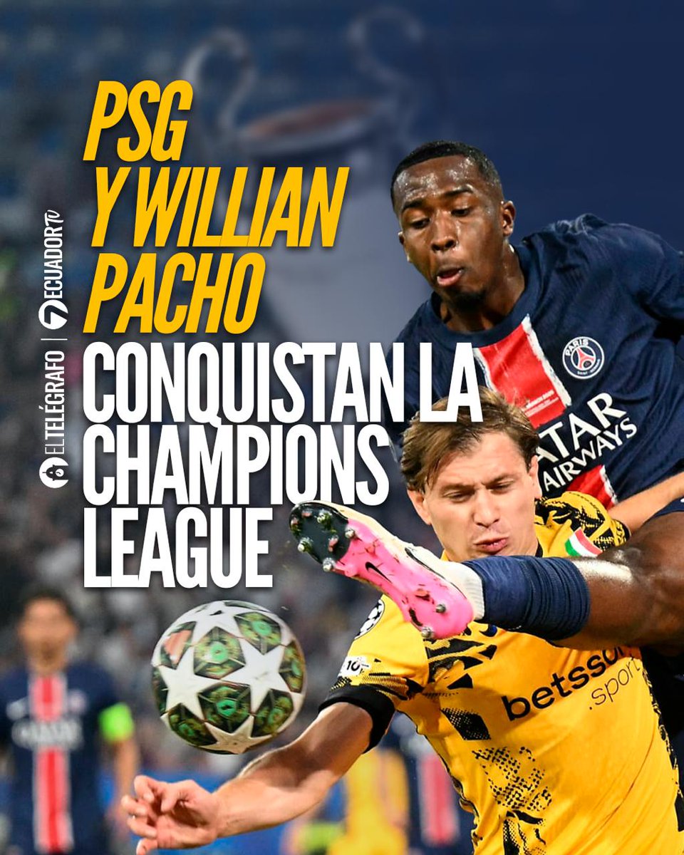 #Fanático |  El PSG goleó 5-0 al Inter de Milán y levantó por primera vez la UEFA Champions League. El ecuatoriano Willian Pacho fue una de las figuras del encuentro. #LéaloEnET: is.gd/KkWRTw