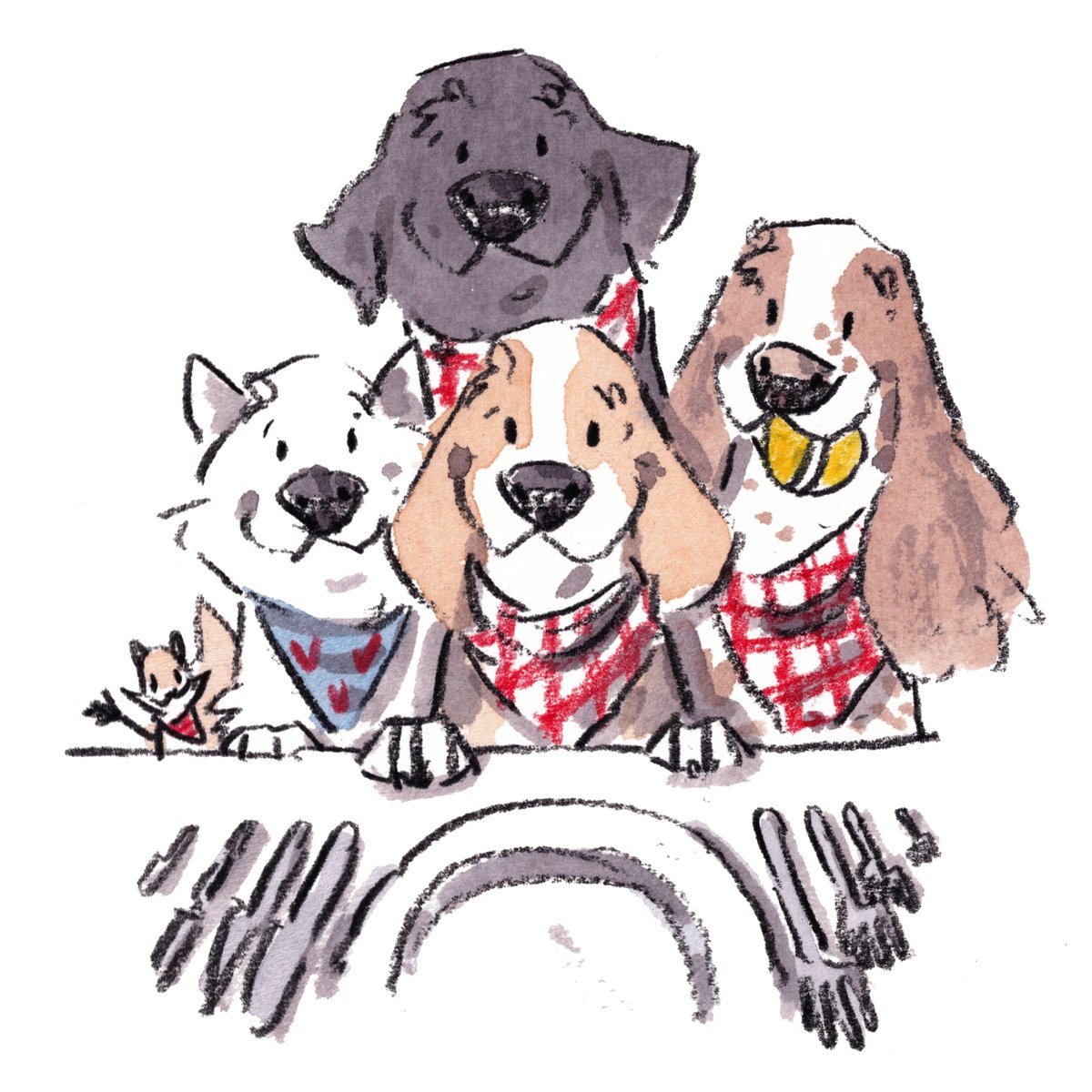 iaindwelch's tweet image. Good night, lovely people and lovely dogs.
The team are ready for dinner
Sleep well and sweet dreams.
I hope that you have a fantastic day tomorrow. 
#hoorayfordogs #westie #beagle #labrador #springer #redsquirrel
