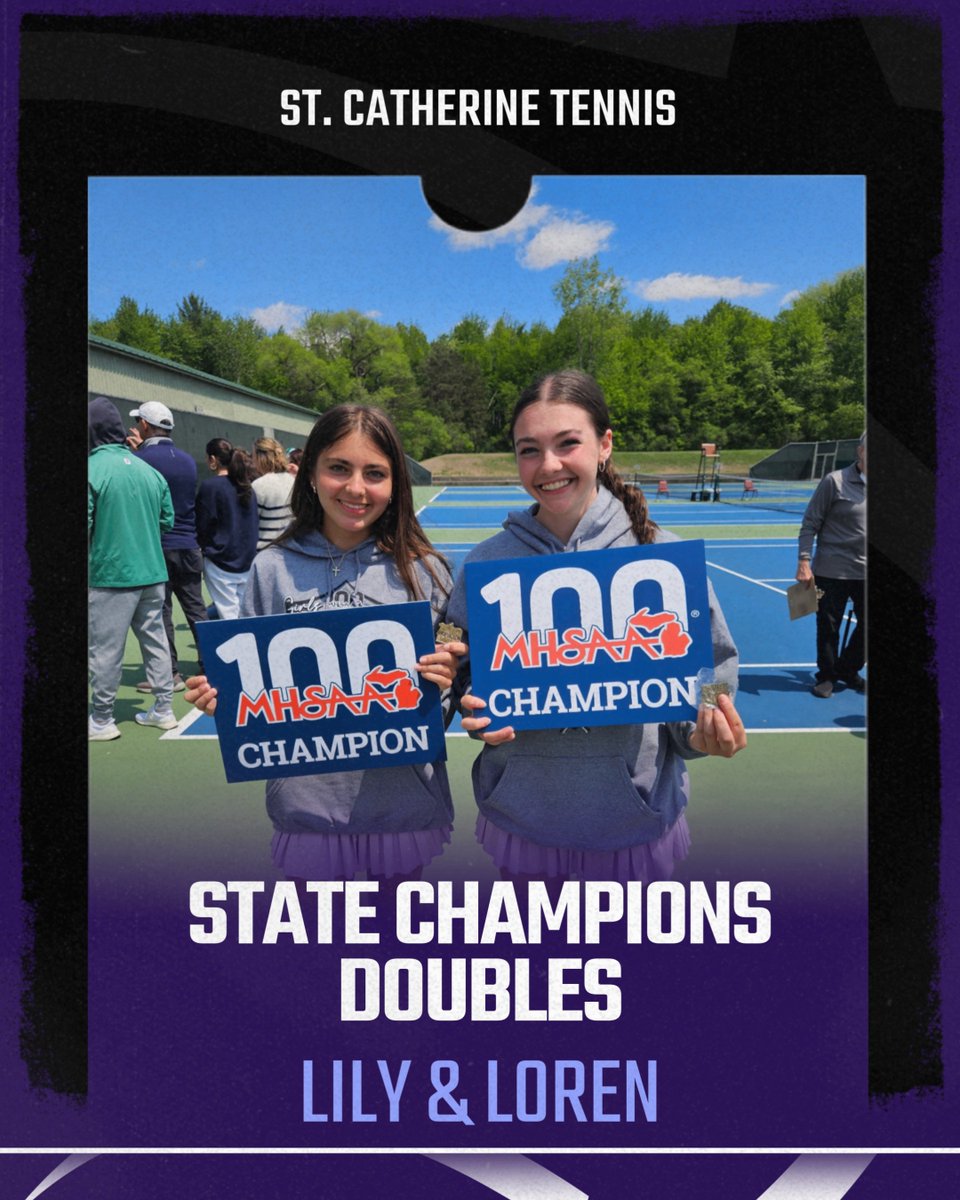 🎉 Congratulations to Lily &amp; Loren! 🎉
History made! 🏆 They are SCA’s first-ever State Tournament Champions, capturing the MHSAA Division 4 Doubles 2 title! Your hard work, determination, faith, and  teamwork paid off—what a phenomenal achievement! 👏💪🎾