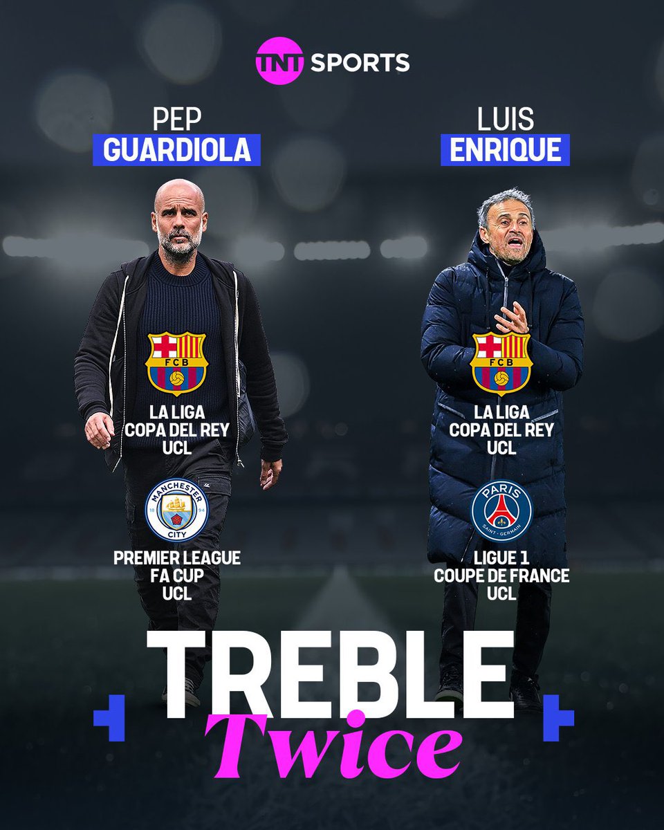 City Chief (@city_chief) on Twitter photo Luis Enrique is now only the second manager in history to win a Treble with two different clubs β following in the footsteps of Pep Guardiola, who was the first to achieve it! ππ
via <a href="/footballontnt/">Football on TNT Sports</a> Luis Enrique is now only the second manager in history to win a Treble with two different clubs β following in the footsteps of Pep Guardiola, who was the first to achieve it! ππ
via <a href="/footballontnt/">Football on TNT Sports</a>