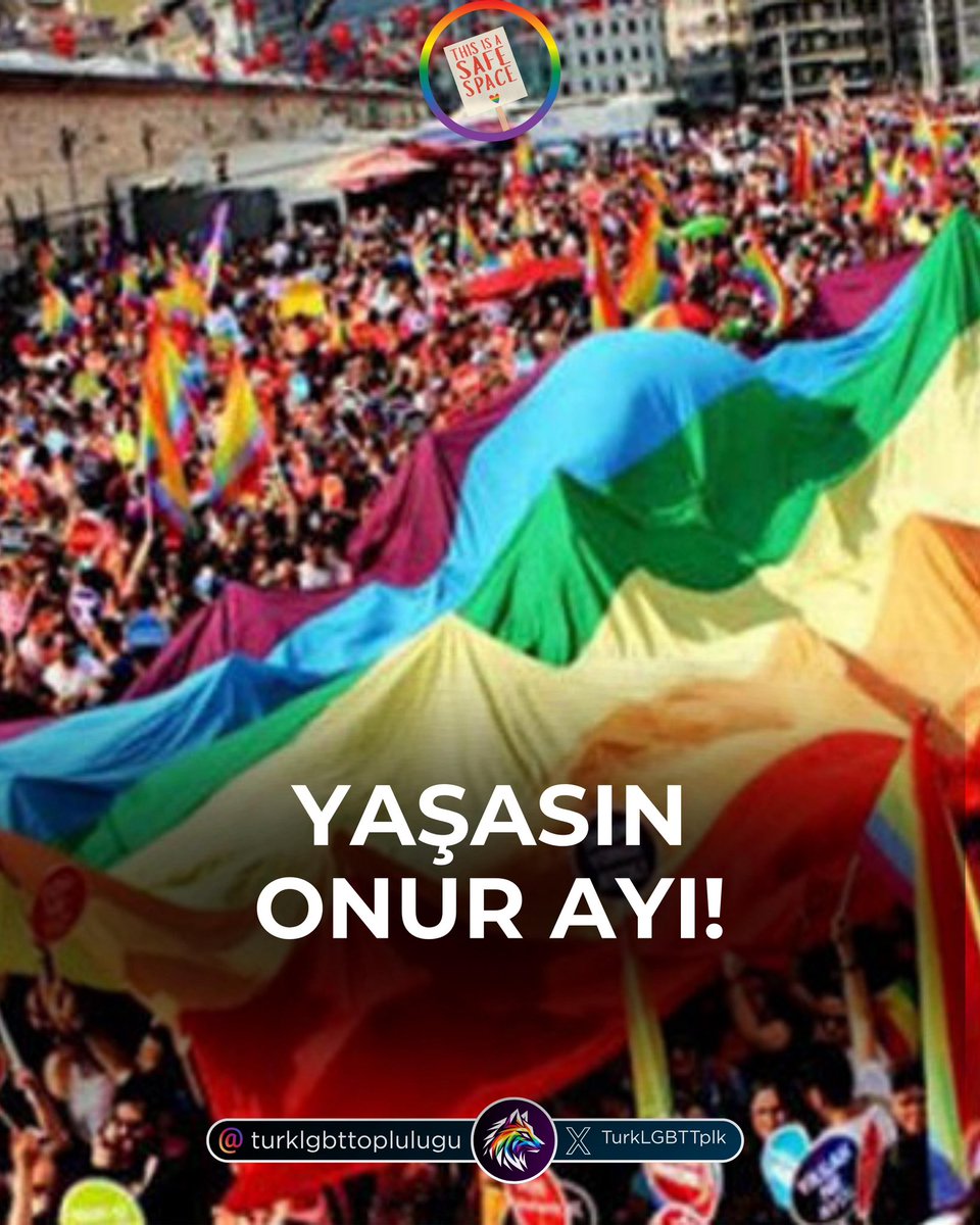 TurkLGBTTplk's tweet photo. Haziran ayı gökkuşağının, aşkın ayıdır.
Sadece sevgiyle bezenmiş renklerin değil; direnişin, varoluşun, aşkın ayıdır.
Bir arada olmak,görünmek ve gururla yaşamaktır. 

Pride; yalnızca bir yürüyüş değil,
tarihe atılan cesur direnişin adımıdır. Onur ayımız kutlu olsun! #PrideMonth https://t.co/8siUDqSOs7