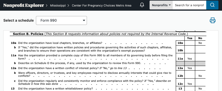 IMO organizations that receive large sums of money either directly from the state or through state tax-credit programs should have whistleblower policies, esp. after the welfare scandal. Perhaps <a href="/shadwhite/">Shad White</a> <a href="/MSStateAuditor/">OSA</a> can add that to his legislative recommendations.