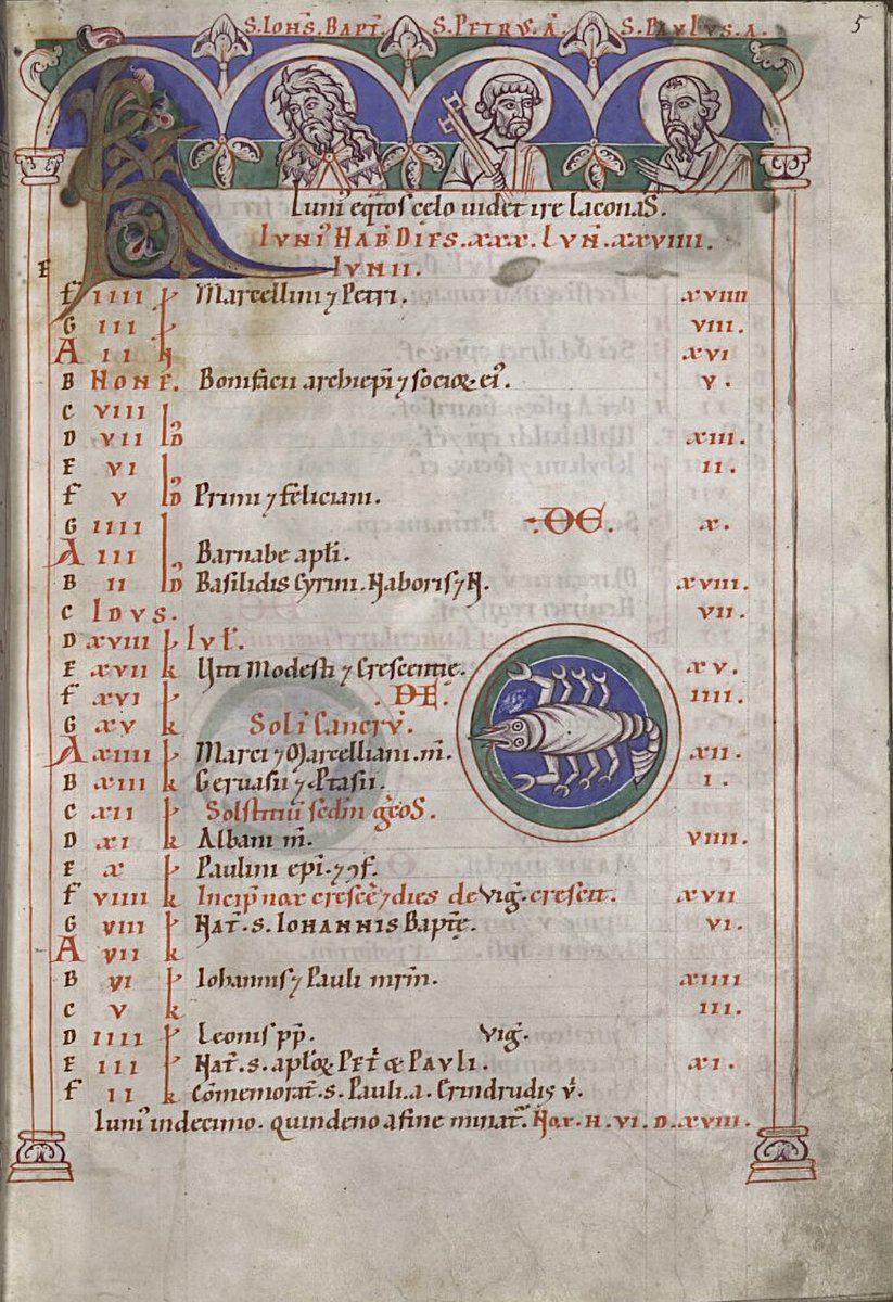 Ennius (@red_loeb) on Twitter photo June with St John the Baptist, St Peter, and St Paul #MedievalCalendar
BSB Clm 8271; Breviarium cum picturis et litteris initialibus splendide exornatis et pictis (Breviary of Michaelbeuern); 12th century; f.5r <a href="/bsb_muenchen/">Bayerische Staatsbibliothek</a> June with St John the Baptist, St Peter, and St Paul #MedievalCalendar
BSB Clm 8271; Breviarium cum picturis et litteris initialibus splendide exornatis et pictis (Breviary of Michaelbeuern); 12th century; f.5r <a href="/bsb_muenchen/">Bayerische Staatsbibliothek</a>