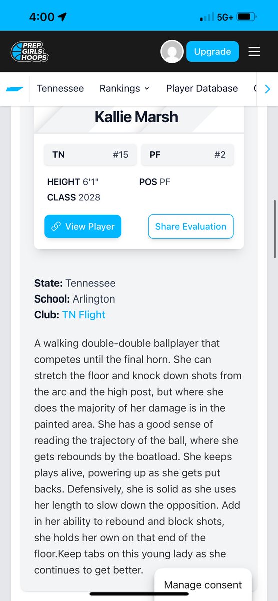 Kallie Marsh (@kalliemarsh25) on Twitter photo Thank you <a href="/PGHTennessee/">Prep Girls Hoops Tennessee</a> For the article!!
#classof2028#Powerfoward#TenneseeeGIrlsBasketball#offseasongrind Thank you <a href="/PGHTennessee/">Prep Girls Hoops Tennessee</a> For the article!!
#classof2028#Powerfoward#TenneseeeGIrlsBasketball#offseasongrind