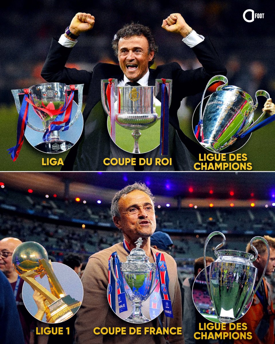 ActuFoot_'s tweet photo. 💙❤️ 2015 : 𝗟𝗘 𝗧𝗥𝗜𝗣𝗟𝗘́ 𝗔𝗩𝗘𝗖 𝗕𝗔𝗥𝗖𝗘𝗟𝗢𝗡𝗘

❤️💙 2025 : 𝗟𝗘 𝗧𝗥𝗜𝗣𝗟𝗘́ 𝗔𝗩𝗘𝗖 𝗣𝗔𝗥𝗜𝗦

Luis Enrique 🇪🇸 pour vous servir. 👏 https://t.co/QZGJot4jNq