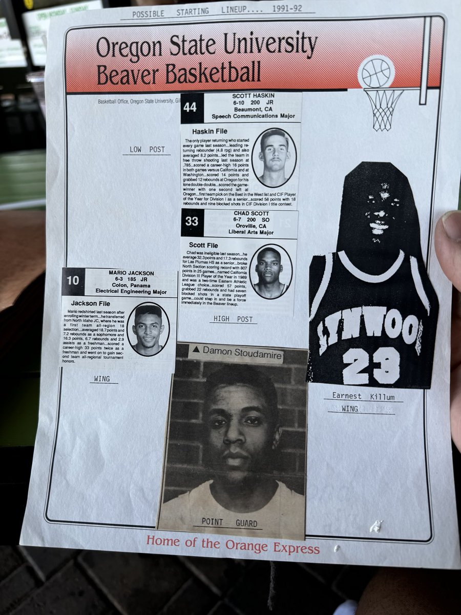 Iambiggie503's tweet photo. Oregon St fans what you think of this lineup! Ernest Killum! Gone to soon. Those who know know! Btw Brent Berry redshirted his freshman yr! https://t.co/uuJQDee2lZ