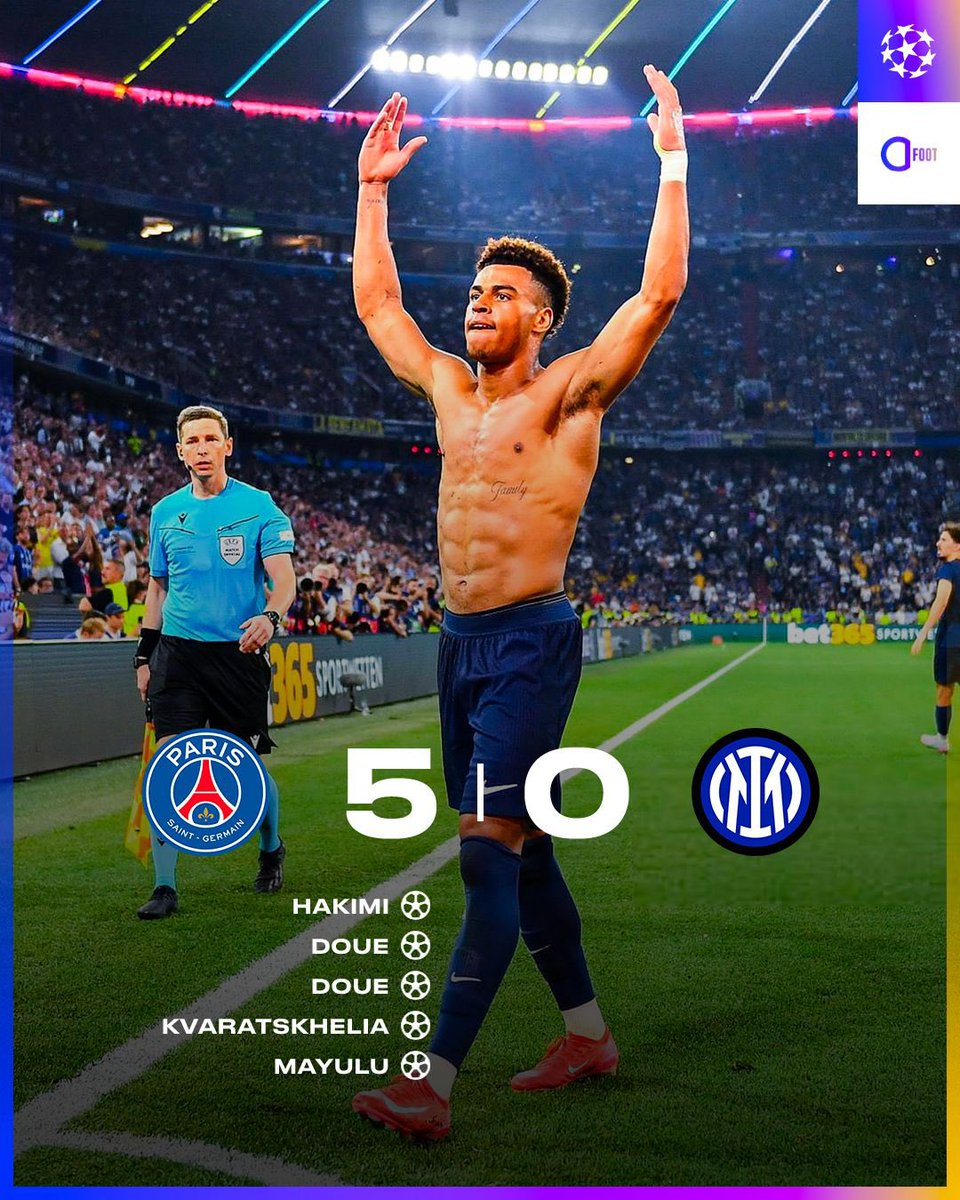 Jamais une équipe n’avait gagné avec un tel score une finale de Champions League.

𝗣𝗔𝗥𝗜𝗦 𝗖’𝗘𝗦𝗧 𝗠𝗔𝗚𝗜𝗤𝗨𝗘 ❤️💙