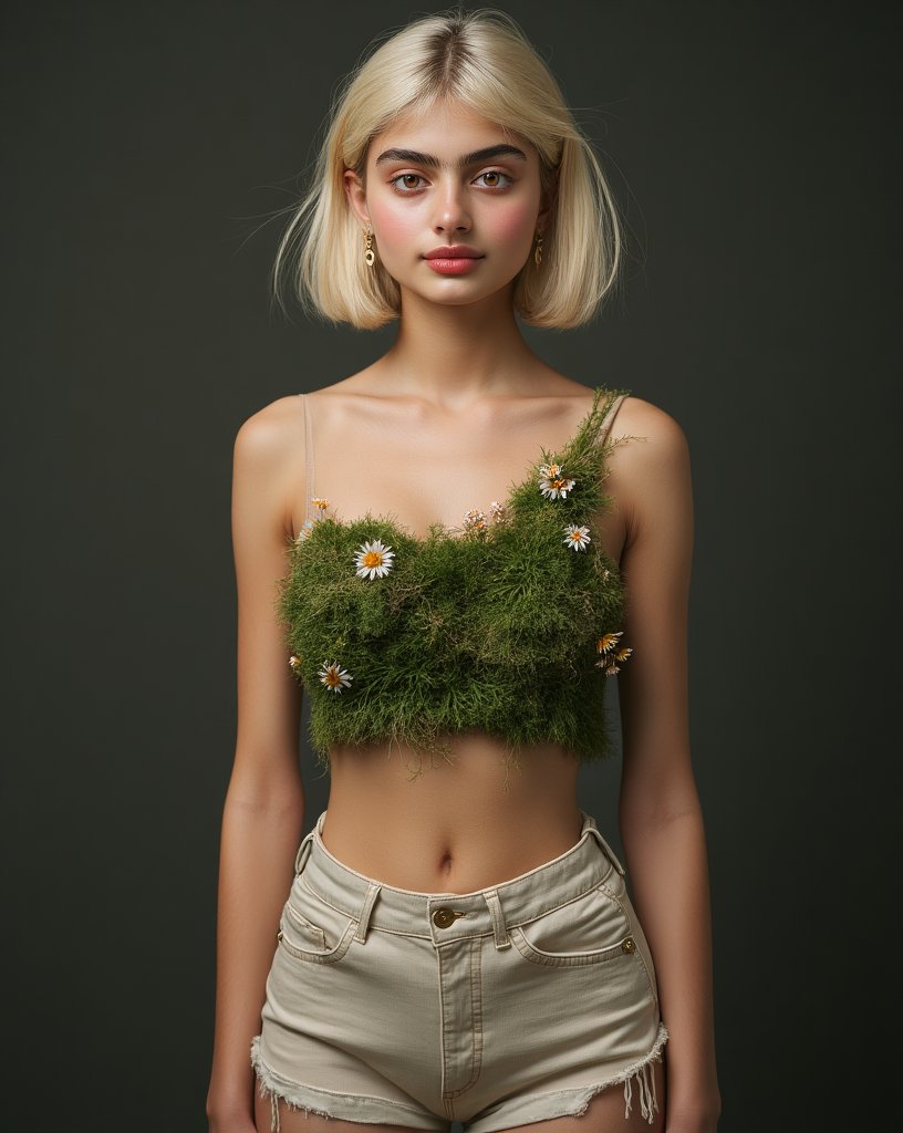 Wearing nature, blooming with grace