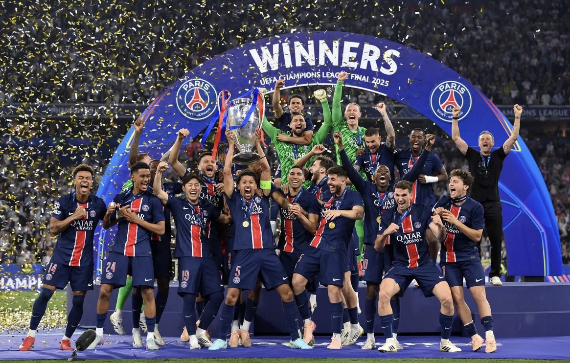 Le PSG bat l’Inter 5:0 et décroche sa première Ligue des champions. 
Une victoire historique pour Paris et la finale la plus largement dominée de l’histoire de cette compétition depuis 1956. 🇫🇷🏆
