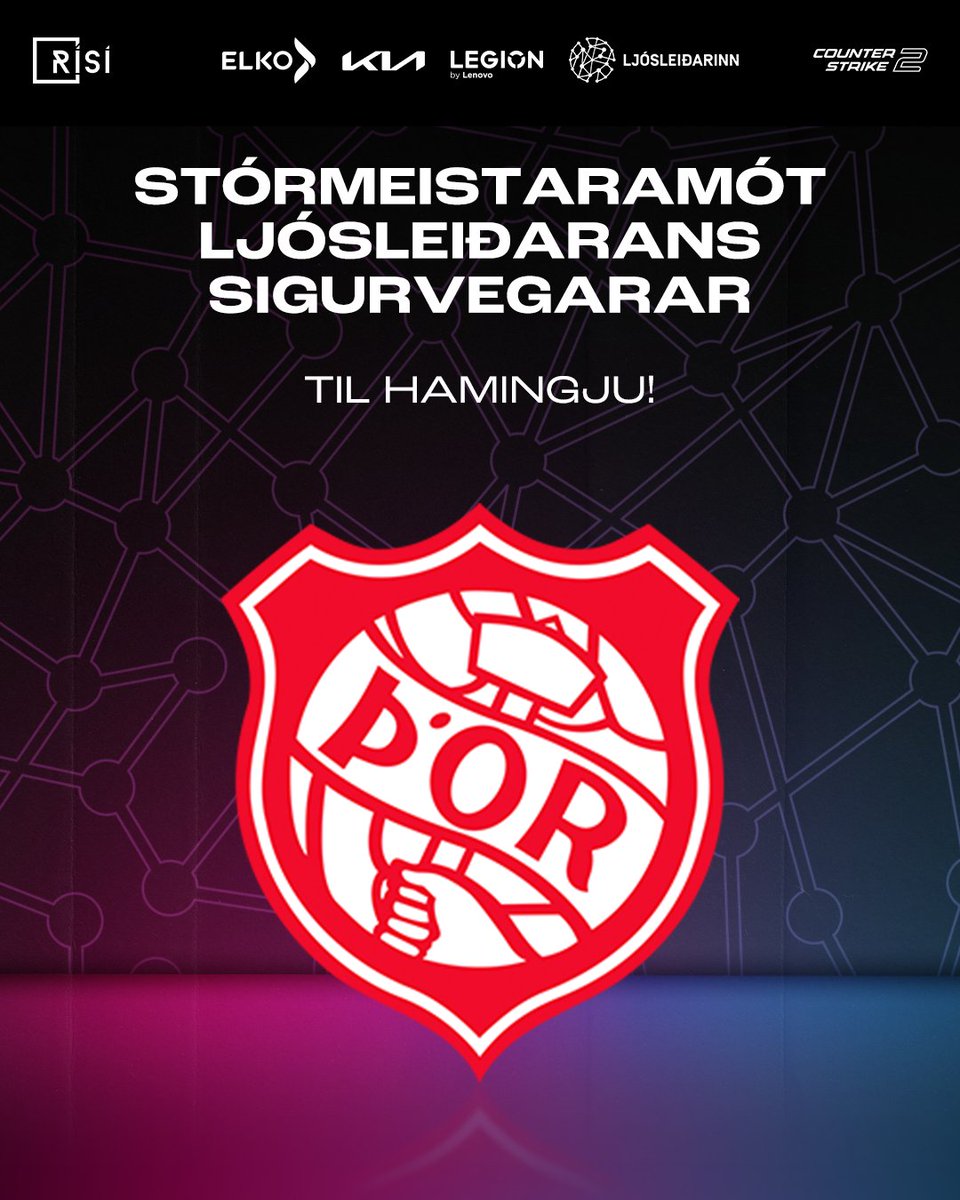 Við óskum Þór til hamingju með sigurinn í Stórmeistaramóti Ljósleiðarans

#eSports #Rafithrottir #Iceland

Ljósleiðarinn・Kia á Íslandi - Askja ・ELKO ・Lenovo Ísland