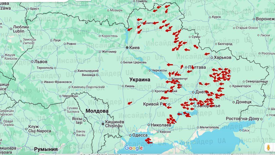 Up to 150 russian-iranian combat drones "Shahed" are already in the air. They are flying to attack peaceful cities of Ukraine. Launches continue.
300-400 pieces are expected tonight. Perhaps there will be a record for "shaheds".

I pray that no one gets hurt!🙏🏻🙏🏻🙏🏻