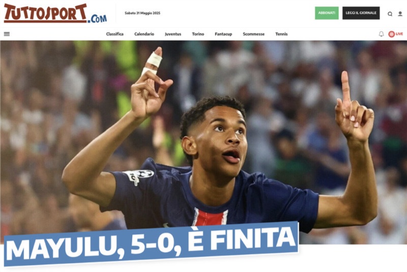 tuttosport's tweet photo. 🤯#Inter umiliata 5-0, il Psg campione d'Europa: Triplete Luis Enrique

👉🏽 https://t.co/aZZcmSlksN https://t.co/t4ZyJI4rzi