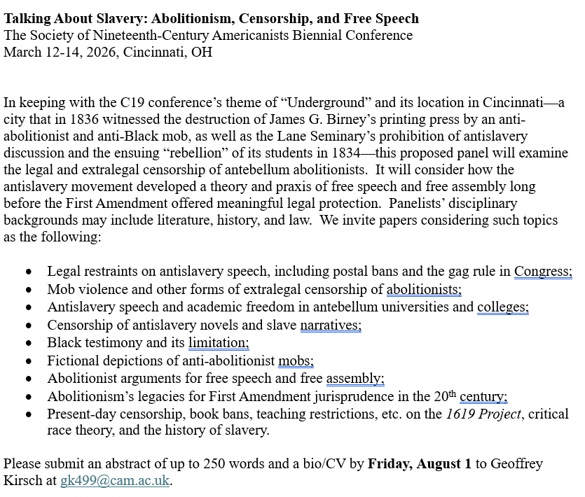 Planning this panel for next year's C19 conference in Cincinnati.  Email/DM me with any questions and/or paper proposals!