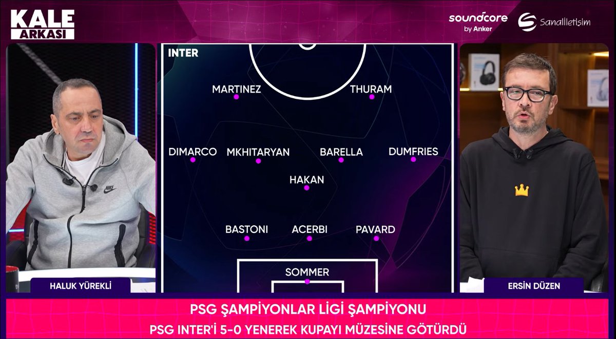 "PSG resmen Inter'i sildi, süpürdü. Son yılların en dominant final performanslarından biri."

🎙️Ersin Düzen

📲 ytbe.app/go/NQs2v7Rb

<a href="/kalearkasitv/">Kale Arkası</a>🤝<a href="/ankerturkiye/">anker.tr</a>
#işbirliği