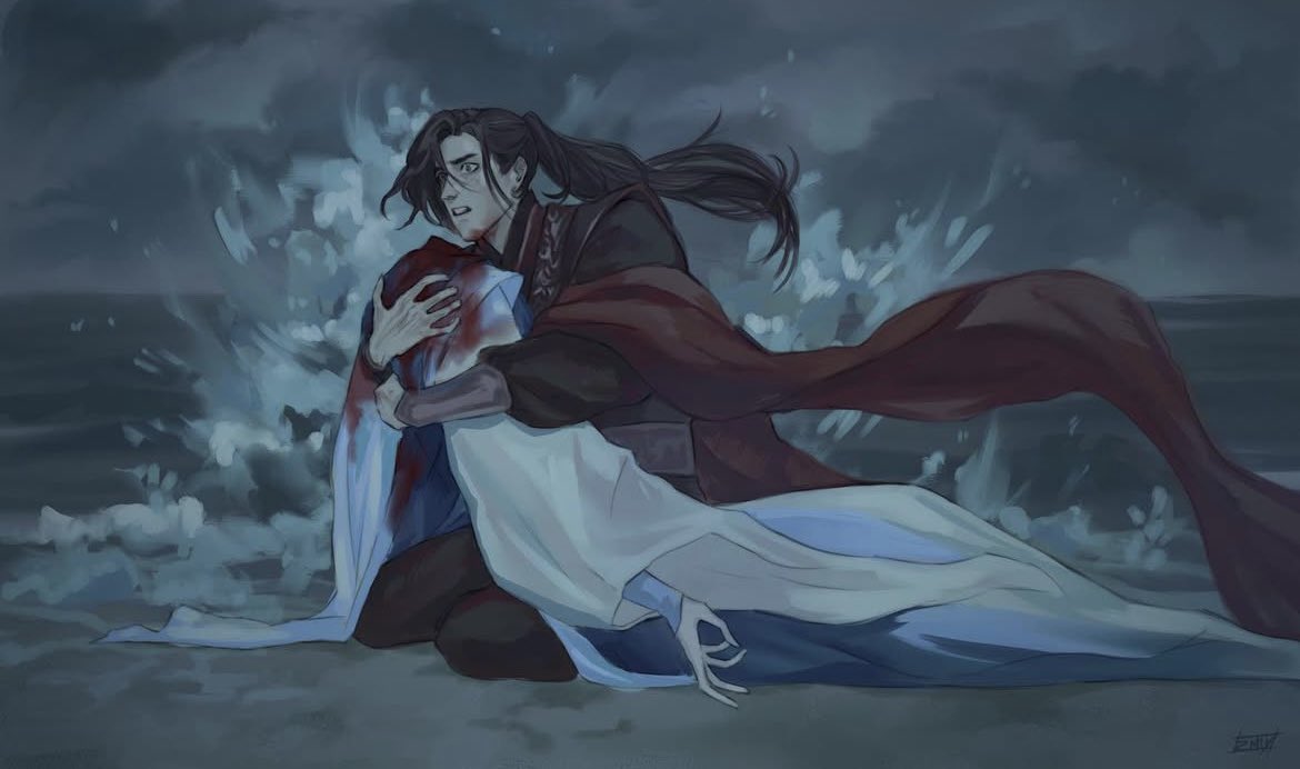 juyangism's tweet photo. “I don't even know if your eyes are closed…” #peishui #TGCF 

art approved for reposting by chemnyj.zmiy https://t.co/AacVUQxTEg