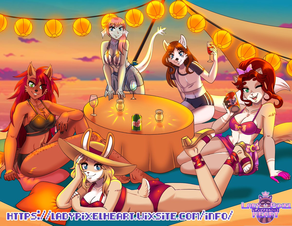 Pixie 🦝👑 Princess Vtuber (@ladypixelheart) on Twitter photo Finished the Night Beach Party YCH I ran earlier this month!
Featuring ocs belonging to:
<a href="/BlixxiMadscript/">BlixxiMadscript</a> <a href="/Alkonium/">Alex Denby</a> @kursedwidow <a href="/EternalMoonmist/">Moonmist ~🐱👑🌙~VTuber @Eternalmoonmist on 🦋</a> <a href="/CathyJaws/">Shark Mom 🔞</a>
Are you ready for a summer filled with fun?? 🏖️✨ Finished the Night Beach Party YCH I ran earlier this month!
Featuring ocs belonging to:
<a href="/BlixxiMadscript/">BlixxiMadscript</a> <a href="/Alkonium/">Alex Denby</a> @kursedwidow <a href="/EternalMoonmist/">Moonmist ~🐱👑🌙~VTuber @Eternalmoonmist on 🦋</a> <a href="/CathyJaws/">Shark Mom 🔞</a>
Are you ready for a summer filled with fun?? 🏖️✨