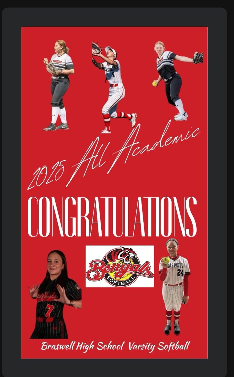 Big Bengal shout out to our 2025 All Academic players....🎉🥎