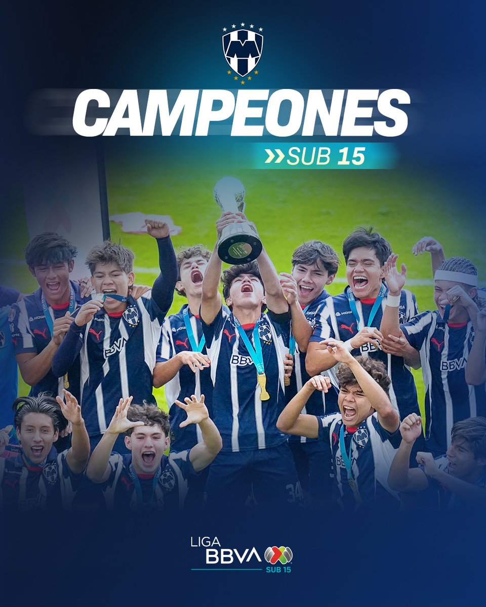 ¡Arriba el Monterrey! 🤠Ⓜ️🏆

Los <a href="/Rayados_FB/">Rayados Fuerzas Básicas</a> se consagran como campeones Sub-15 del Clausura 2025. ¡Felicidades! 👏

Todos los detalles ➡️ bit.ly/4kF3kND