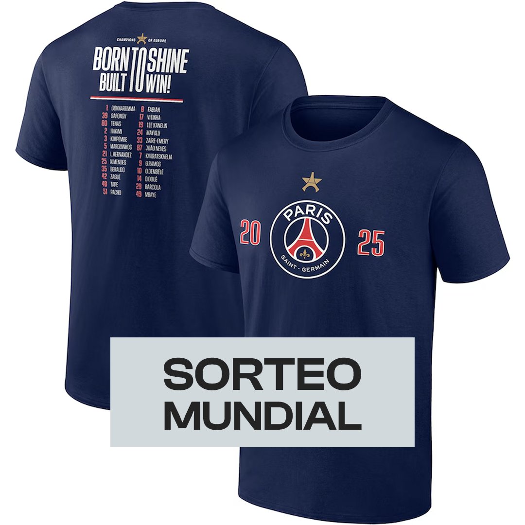 ParisinosNet's tweet photo. 🎁 𝗦𝗢𝗥𝗧𝗘𝗢 𝗣𝗔𝗥𝗔 𝗙𝗔𝗡𝗦 𝗗𝗘𝗟 𝗣𝗦𝗚 🇫🇷

⭐️ ¡Gana una camiseta ESPECIAL de campeones de la Champions League del PSG!

1. Like y RT a este post
2. Suscríbete (gratis) a: https://t.co/YYPN1WtBsD

✨ ¡Y listo! El ganador será anunciado el próximo sábado 7 de junio. https://t.co/cPhhv03d6e