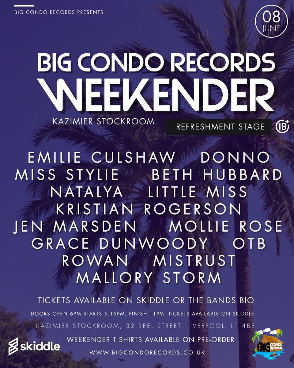 Only 8 days to go until we hit @kazimierstockroom for the @bigcondorecords weekender! Still not too late to grab your tickets people so head over to @skiddleuk now and make sure you don’t miss out! 👀🔥
Have you got your tickets yet?