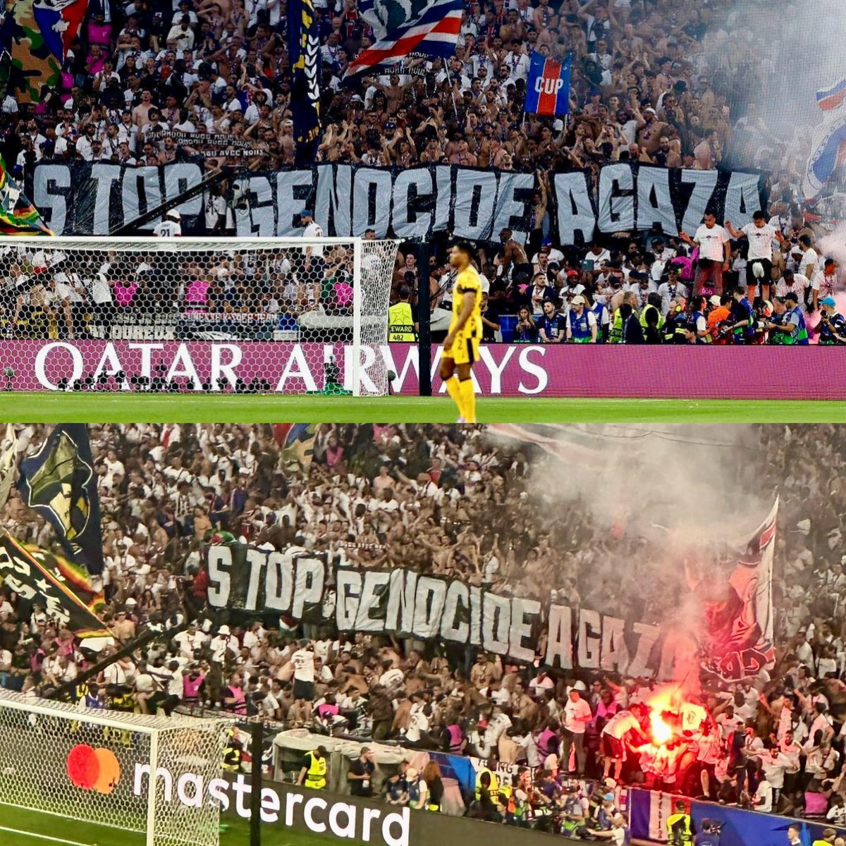 Selamat untuk PSG yang baru saja meraih Quadruple musim ini ; Trophée des Champions, Ligue 1, Coupe de France dan yg terbaru Champions League setelah membantai Inter Milan 5-0. Tapi yg lebih salut adalah mereka sangat peduli terhadap penderitaan di Gaza. Vous êtes trop cool !