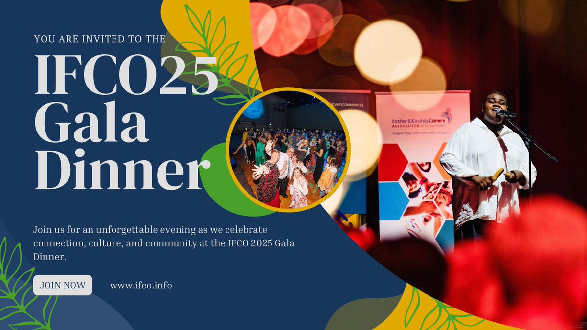 The #IFCO25 Gala Dinner is more than a meal — it’s a night to connect, reflect, and celebrate the global foster care community.

Included in full conference reg, or purchase a ticket separately.

Come for the purpose, stay for the people.

#FosterCare #KinshipCare #CareCommunity