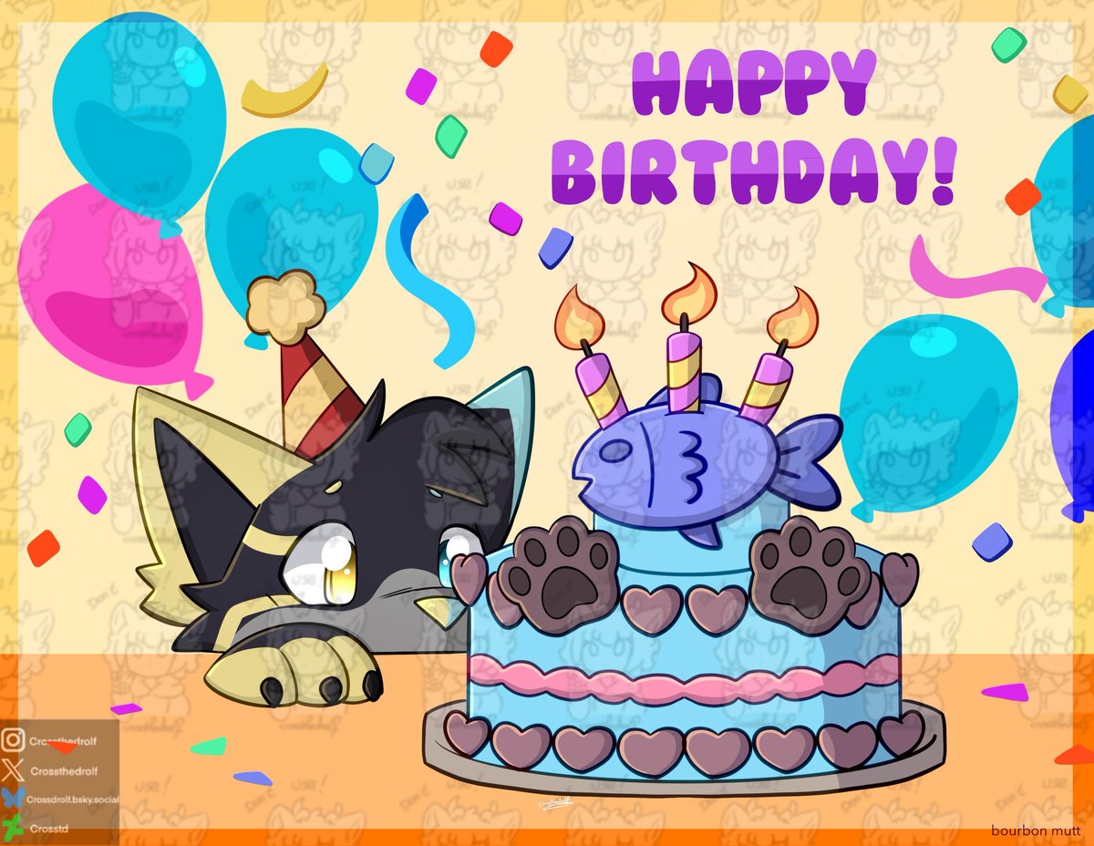 Happy bday Électro (my oc)

Base: Bourbon Mutt 

#Furry #FurryArt #DigitalArt