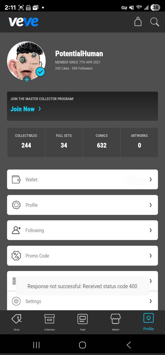 MCP data was disabled in the old VeVe app. Loss of data still not enough reason to update.