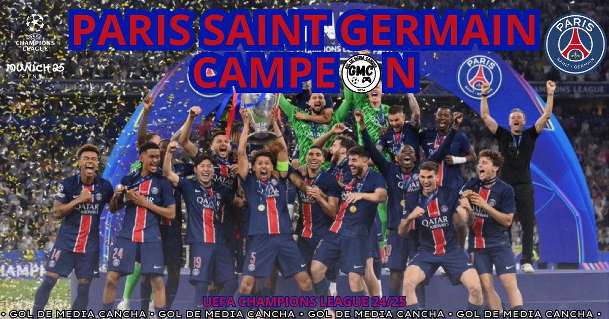 ACÁ ESTÁ EL CAMPEÓN 

#PSG y un día que nunca va a olvidar luego de golear al #Inter y levantar su primera Champions League, esa que en 2020 se le había escapado por la mínima y hoy pudieron conquistar.

¡Salud campeón!
#ChampionsLeague #ChampionsLeagueFinal