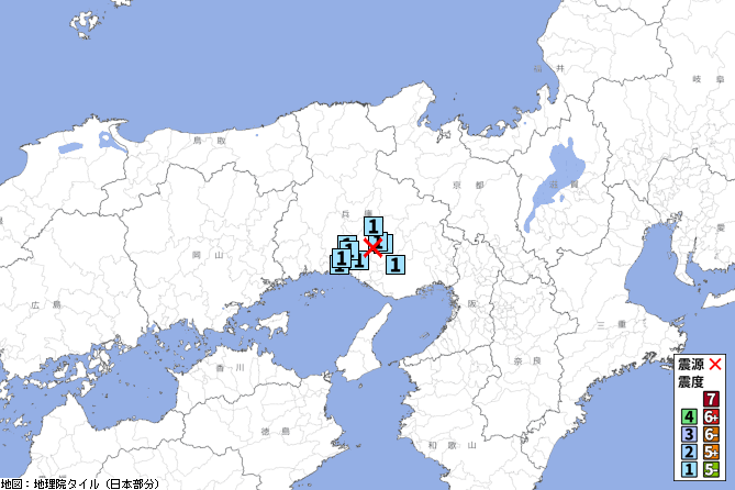 p2pquake's tweet photo. 【地震情報】06/01 06:47頃 震度1 兵庫県南東部(深さ約20km、M2.9) 津波の心配なし [震度1]兵庫県加古川市、三木市、加東市、多可町、姫路市  https://t.co/qxeK9T5TyQ https://t.co/TrC41iPYv2