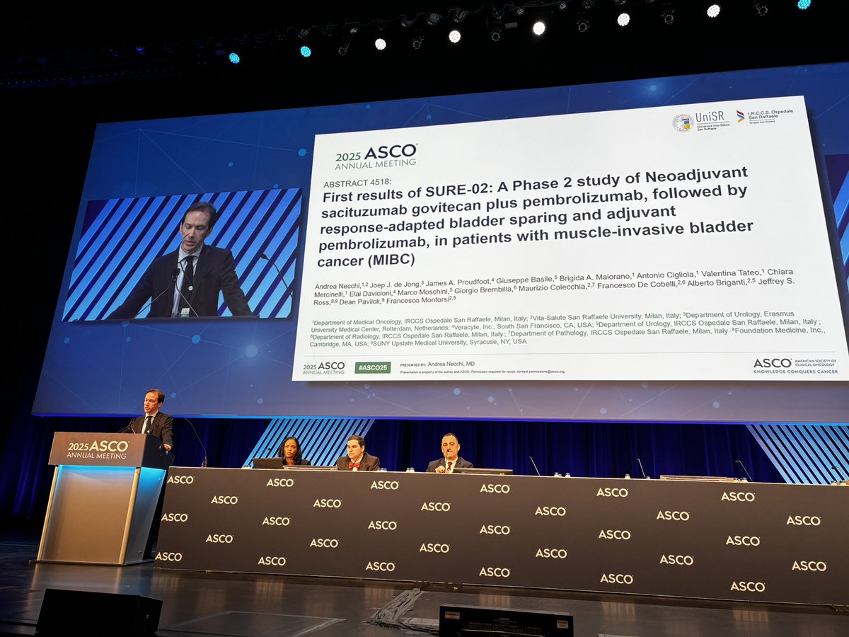 CMercinelli's tweet image. My mentor @AndreaNecchi delivered a brilliant presentation today at #ASCO2025 ➡️ 44% cCR in MIBC with SG+P combination in #SURE2 trial ➡️promising biomarker results that could guide future therapeutic choices
⭐️So proud to be part of this wonderful team @SanRaffaeleMI #GUoncology