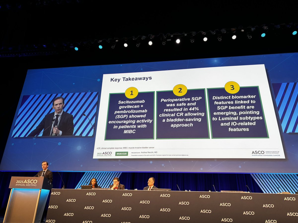 CMercinelli's tweet image. My mentor @AndreaNecchi delivered a brilliant presentation today at #ASCO2025 ➡️ 44% cCR in MIBC with SG+P combination in #SURE2 trial ➡️promising biomarker results that could guide future therapeutic choices
⭐️So proud to be part of this wonderful team @SanRaffaeleMI #GUoncology