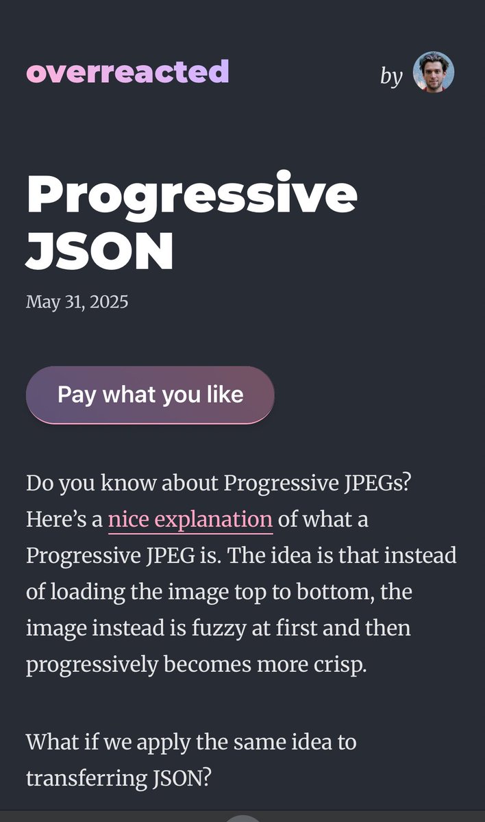 devagrawal09's tweet image. New post by Dan Abramov talks about the out of order data streaming techniques used by modern frameworks very nicely!

This is the technology that unlocks things like server components, single flight mutations, and returning promises/generators from server functions