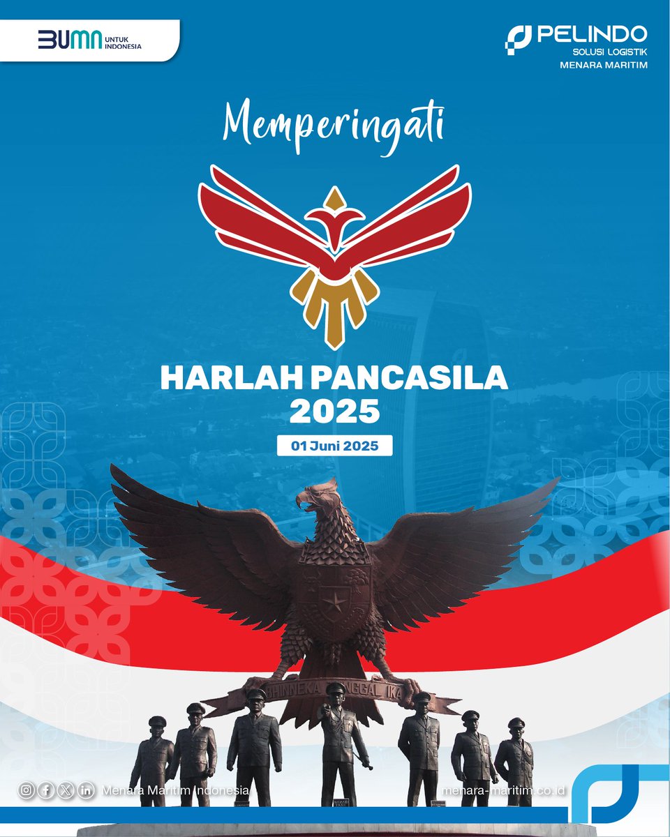 Halo #Portizen

📅 1 Juni – Hari Lahir Pancasila
Mari kita jadikan Pancasila sebagai semangat pemersatu dalam keberagaman, pedoman dalam bertindak, dan dasar dalam membangun Indonesia yang adil, makmur, dan beradab.
🇮🇩 Selamat Hari Lahir Pancasila!