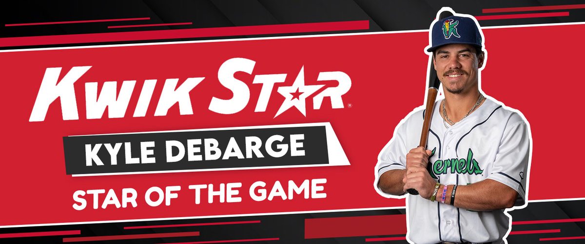 CRKernels's tweet photo. At this point, is anyone surprised?

Kyle DeBarge is tonight’s #KwikStarStarOfTheGame! 💫

4 AB - 1 HR - 1 R - 2 H - 2 RBI https://t.co/zEJBadvlFf