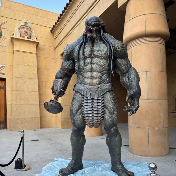 A statue of The Predator from ‘PREDATOR: KILLER OF KILLERS’ at the film’s premiere.