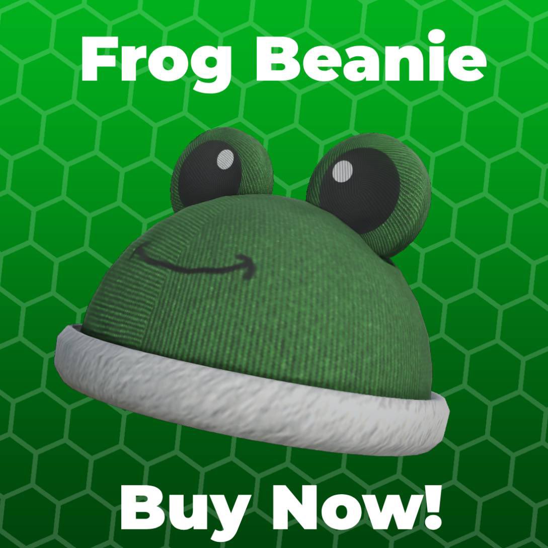 THE FROG BEANIE IS OUT RIGHT NOWWOWWW.

go buy itttt 🐸

roblox.com/catalog/971639…