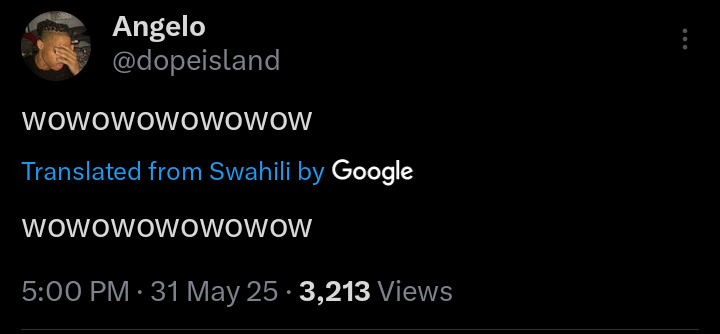 Steel_Serpent77's tweet photo. @dopeisland They got this nigga speaking in Swahili apparently 😭 https://t.co/VXlLWnBqkb