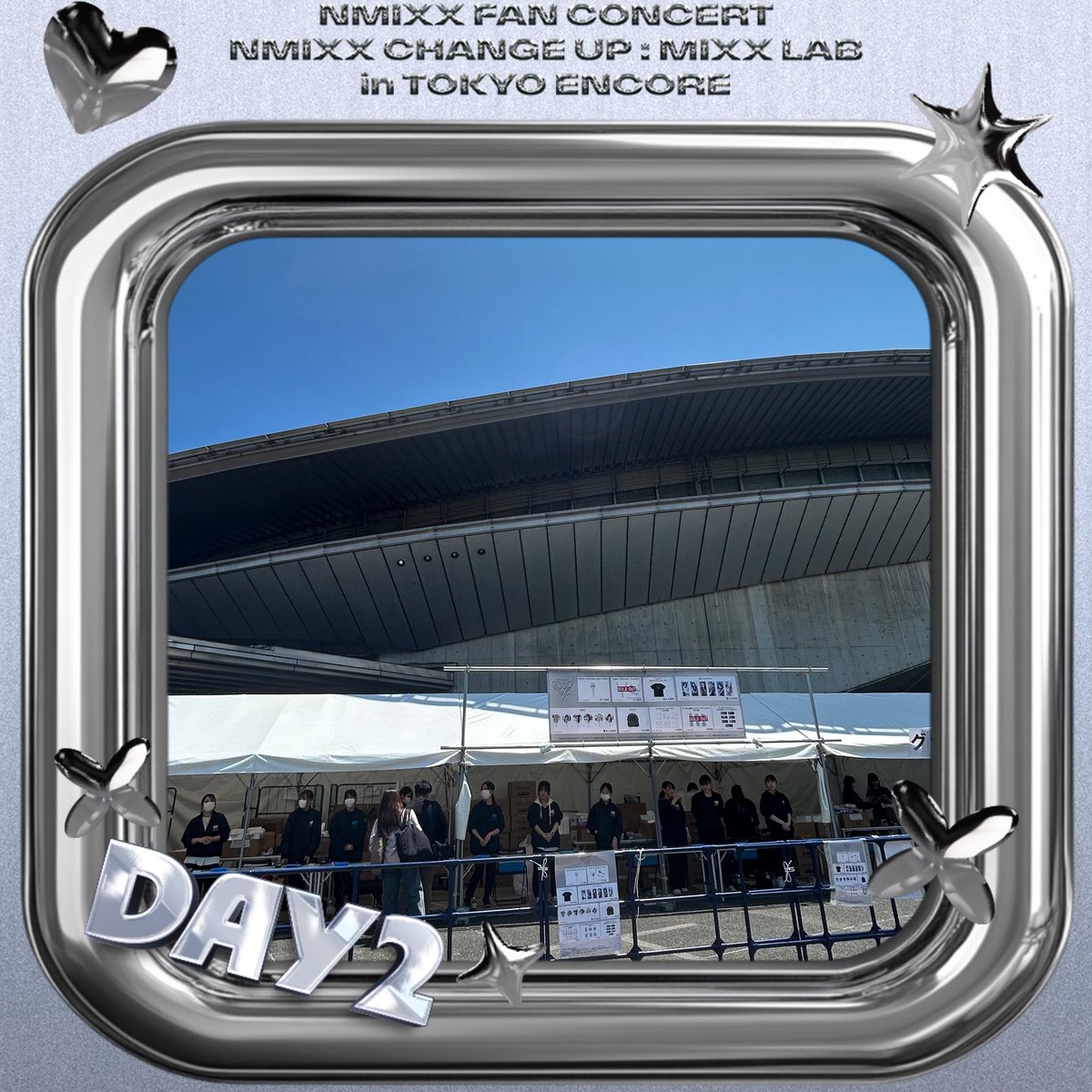 mahocast_officl's tweet photo. 📢[D-DAY]

🔬NMIXX FAN CONCERT 
“NMIXX CHANGE UP : MIXX LAB in TOKYO”

DAY2 当日を迎えました！
本日は晴天に恵まれております🌞
会場外ではグッズ販売を行っております！

スタッフのおすすめは うちわとスローガンタオル です💕💕
是非グッズ売り場にお立ち寄りくださいね！

デジタルフォトカードでお持ちのチケットをカスタマイズしよう🎫
https://t.co/Vnoca3oG2X 

#NMIXX #엔믹스 #エンミックス
#MIXX_LAB_TOKYO