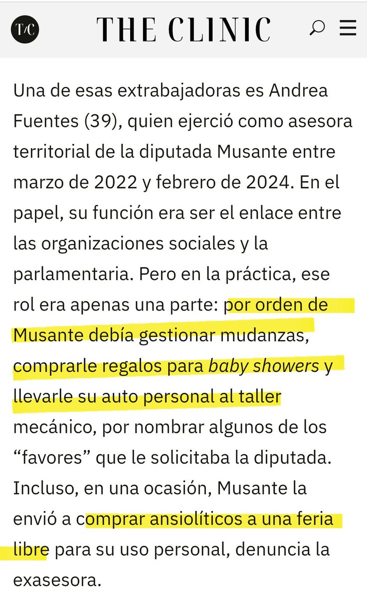 ayala_rodolfo's tweet photo. La política chilena tocó fondo...
La diputada pro gobierno @camila_musante 🌳 acusada de maltrato laboral, de mandar a comprar ansiolíticos a la feria y usar asesores para sus mandados, más encima el Congreso pagó las indemnizaciones por sus despidos, denuncia en @thecliniccl https://t.co/DC2IrYjuYb