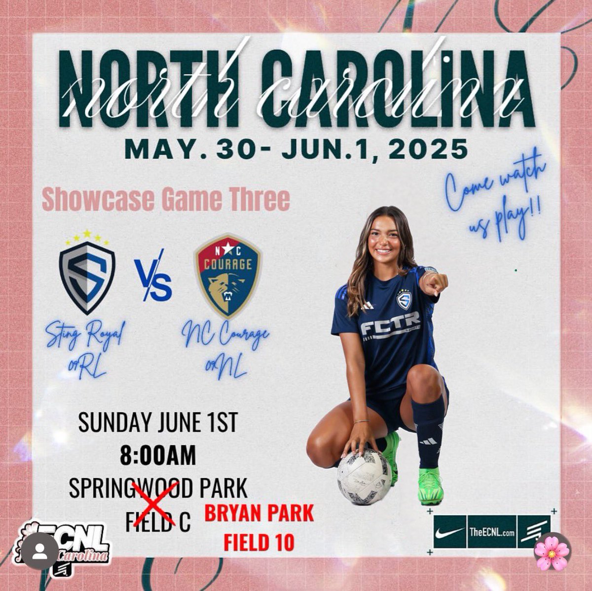 Isabella Bravo (@bbravosoccer) on Twitter photo ‼️LOCATION CHANGE ‼️ Now back at BRYAN PARK FEILD 10 . HOPE TO SEE YOU OUT THERE TO FINISH UP OUR WEEKEND!
<a href="/PrepSoccerTX/">Prep Soccer Texas</a> <a href="/TopDrawerSoccer/">TopDrawerSoccer</a> <a href="/ECNLgirls/">ECNL Girls</a> <a href="/StingSoccerClub/">Sting Soccer Club</a> <a href="/TheSoccerWire/">SoccerWire</a> <a href="/ImYouthSoccer/">ECNL/GA/Recruiting/College Soccer</a> ‼️LOCATION CHANGE ‼️ Now back at BRYAN PARK FEILD 10 . HOPE TO SEE YOU OUT THERE TO FINISH UP OUR WEEKEND!
<a href="/PrepSoccerTX/">Prep Soccer Texas</a> <a href="/TopDrawerSoccer/">TopDrawerSoccer</a> <a href="/ECNLgirls/">ECNL Girls</a> <a href="/StingSoccerClub/">Sting Soccer Club</a> <a href="/TheSoccerWire/">SoccerWire</a> <a href="/ImYouthSoccer/">ECNL/GA/Recruiting/College Soccer</a>