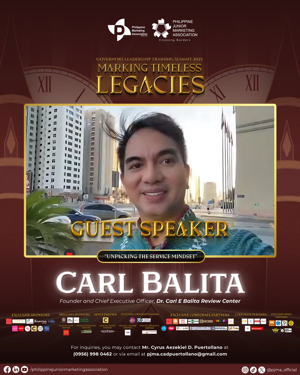 pjma_official's tweet photo. “Leadership isn’t theoretical. It’s about real people, real moments, and the future they can create.” — Mr. Carl Balita
#MarkingTimelessLegacies
#GOLTS2025 https://t.co/M6OFymQZFa