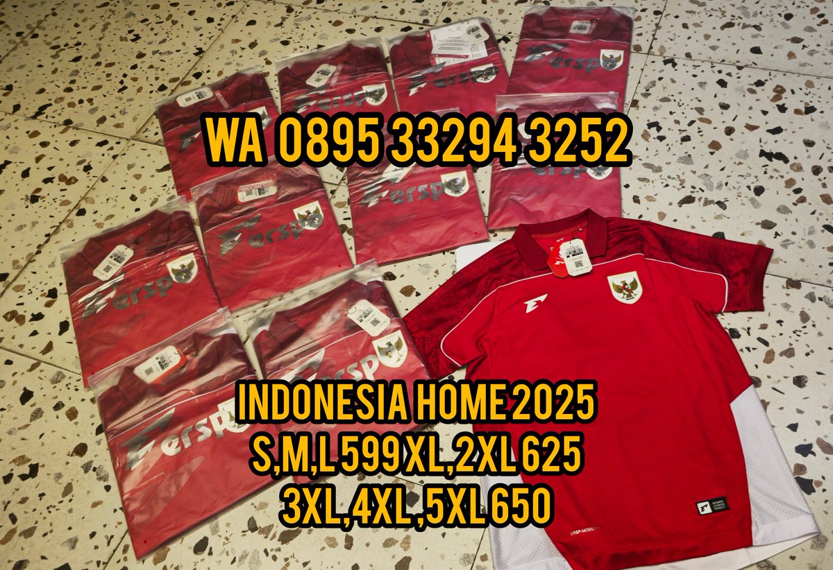 Futebol Originale (@futebolre) on Twitter photo #jersey4sale #1565
#TIMNAS #INDONESIA
2025 HOME BNIP
S,M L599 XL,2XL 625 3XL,4XL,5XL 650
DM/WA wa.me/62895332843252
Toko ijo+admin
tokopedia.link/deO6hapLVRb
Thanks RT nya om <a href="/Officialkjti/">Kolektor Jersey Timnas Indonesia</a> <a href="/JerseyLigina/">Pencinta Kain Ligina (Follow IG: @pjli_id)</a> #jersey4sale #1565
#TIMNAS #INDONESIA
2025 HOME BNIP
S,M L599 XL,2XL 625 3XL,4XL,5XL 650
DM/WA wa.me/62895332843252
Toko ijo+admin
tokopedia.link/deO6hapLVRb
Thanks RT nya om <a href="/Officialkjti/">Kolektor Jersey Timnas Indonesia</a> <a href="/JerseyLigina/">Pencinta Kain Ligina (Follow IG: @pjli_id)</a>