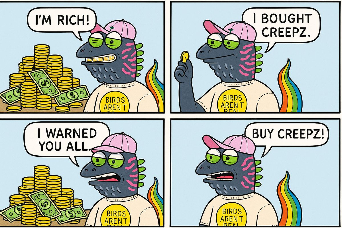 🌞 CREEPZ was the NFT call of ‘22, and you can still jump in!
Creepz Clash and other deals are heating up. 
Grab one on OpenSea, short the meme coin noise, and ride the lizard wave! 

#CREEPZ #Bullish