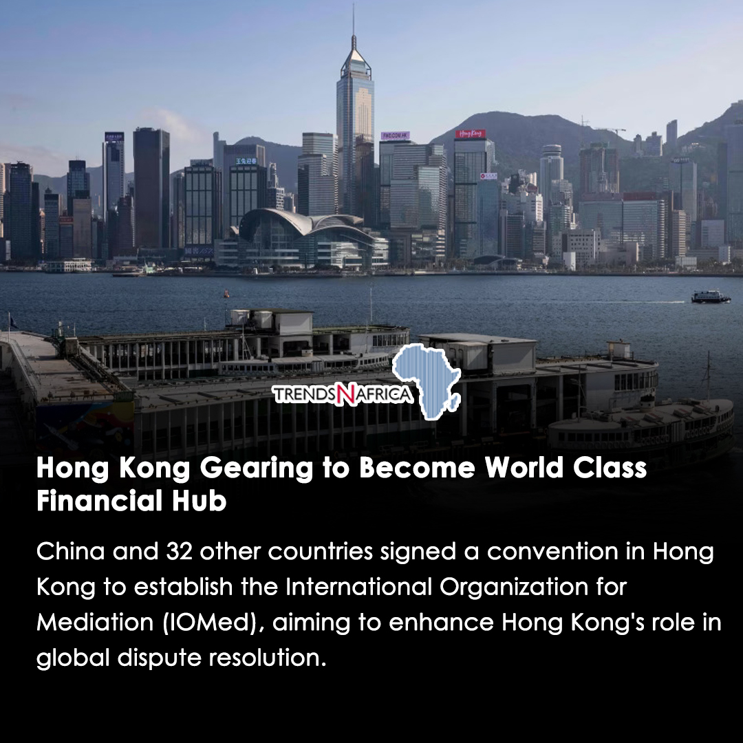 Hong Kong is rising as a global financial &amp; legal hub! 
China &amp; 32 nations sign a pact to launch the International Organization for Mediation (IOMed)—a bold move in global dispute resolution.
#HongKong #IOMed #ChinaNews #GlobalFinance #TrendsNAfrica #InternationalLaw