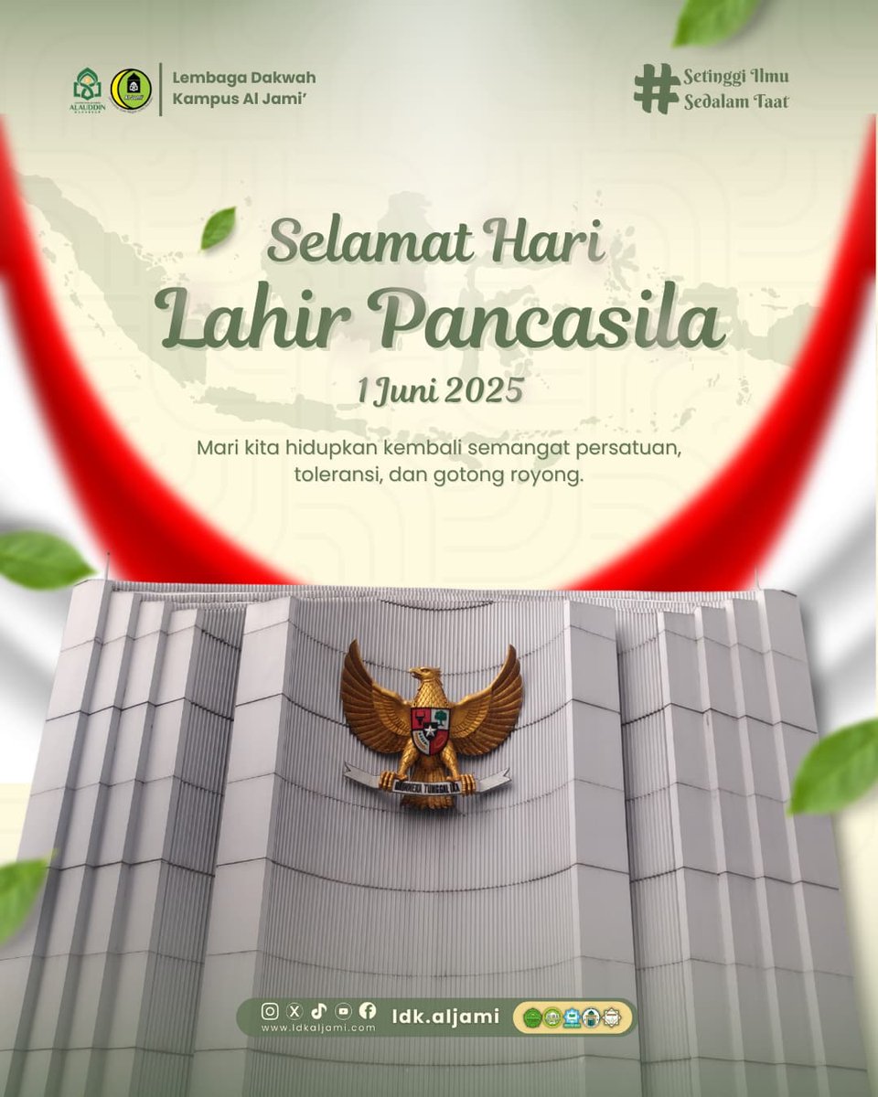 ✨Selamat Hari Lahir Pancasila ✨

1 Juni 2025

Pancasila bukan sekadar dasar negara,
tapi jiwa yang menyatukan perbedaan,
mengikat persatuan dalam keberagaman.
Mari kita jaga nilai-nilainya dalam laku sehari-hari.