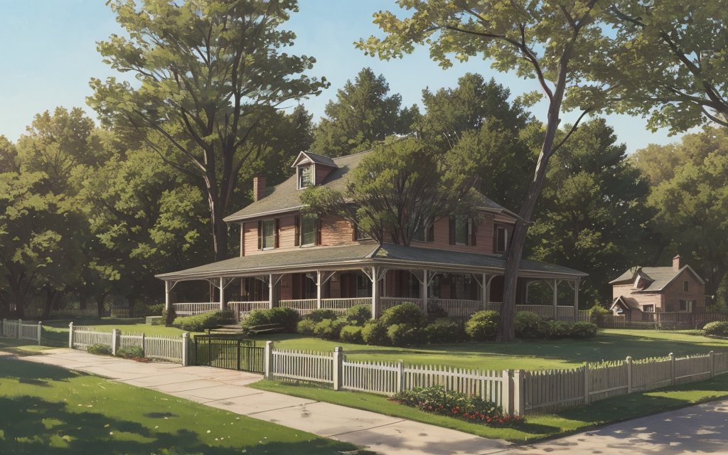 vu2lid's tweet image. It wasn’t the house she missed, but the way the sunlight wrapped around the porch like a memory you could sit inside.
Americana realism with crisp afternoon lighting and white picket fence. #AIArt #SkyVibes