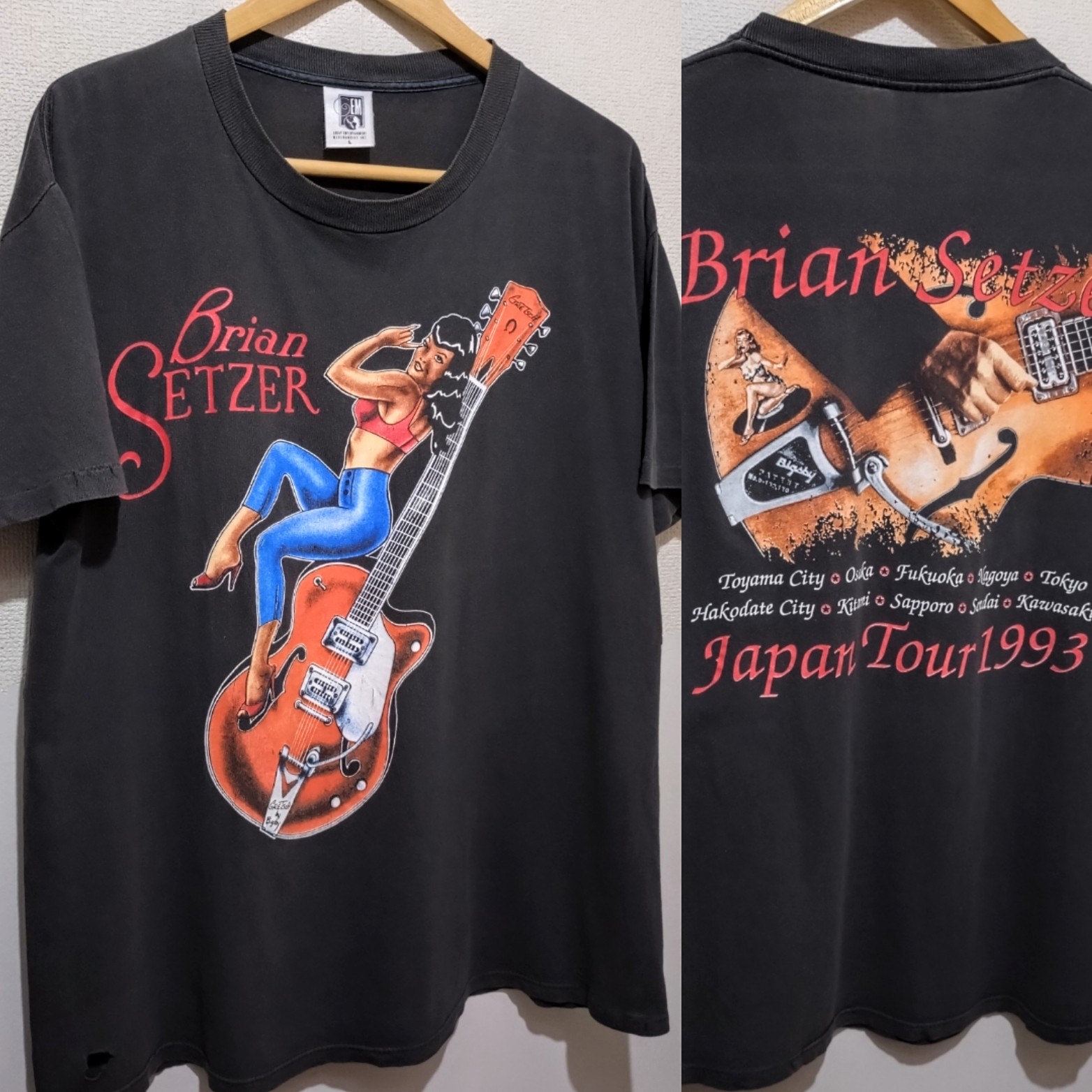 Brian Setzer Japan Tour 1993 Tシャツ Brian Setzer Japan Tour 1993 Tシャツ
