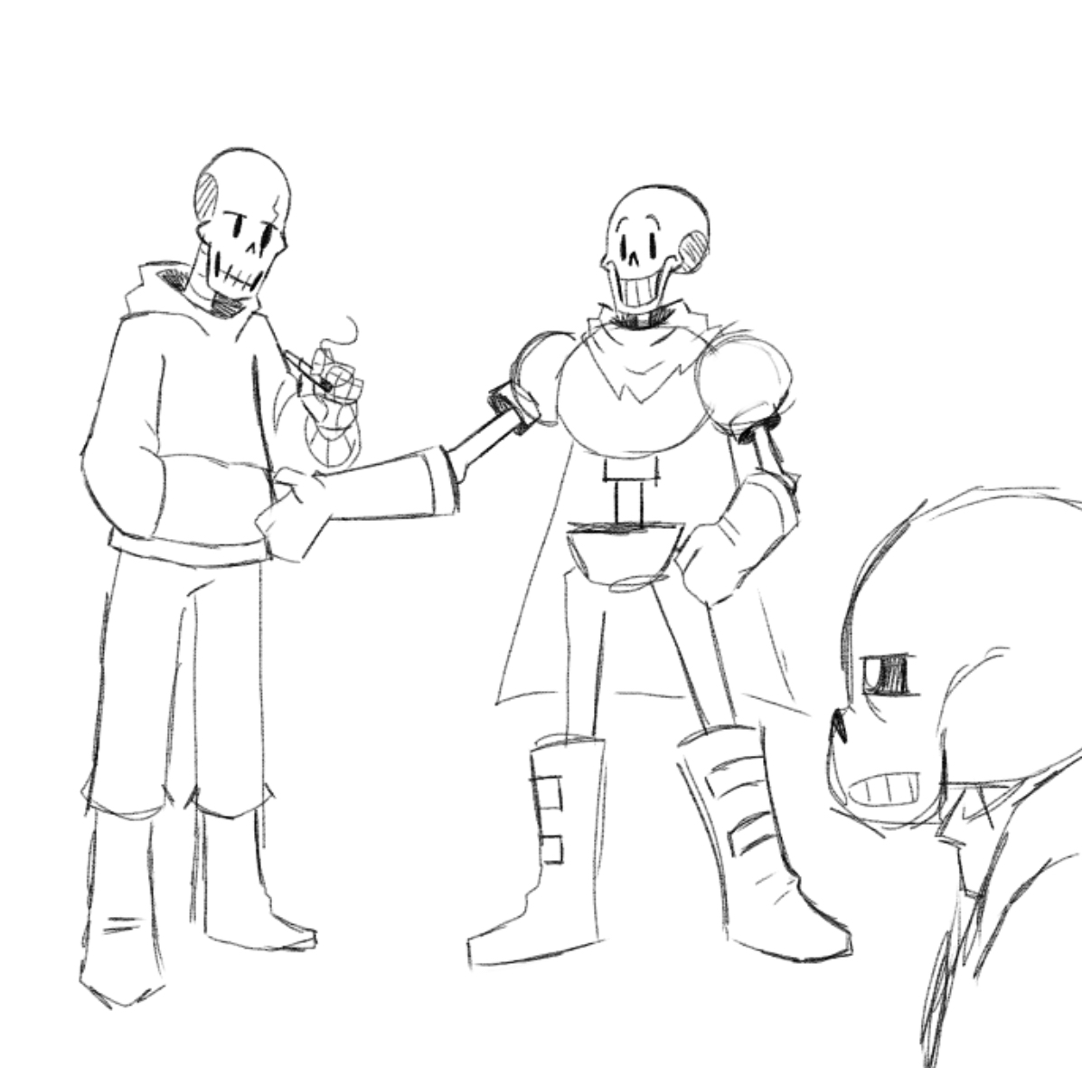 Papyrus: Sans! Te presento a nuestro primo de argentina, él es Ex0
<a href="/Ex0lacalaca/">//don huesos//</a> : que onda?
sans: bro, como puede fumar si no tenemos pulmones?