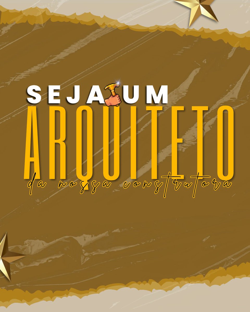 🏗️Contratação de Arquiteto para a Construtora STAR!
A Construtora STAR está em busca de um arquiteto talentoso, ou aprendiz, para integrar nossa equipe e contribuir com projetos criativos e bastante desafiadores. Se você tem paixão e gosto pela arquitetura esta é a sua chance!